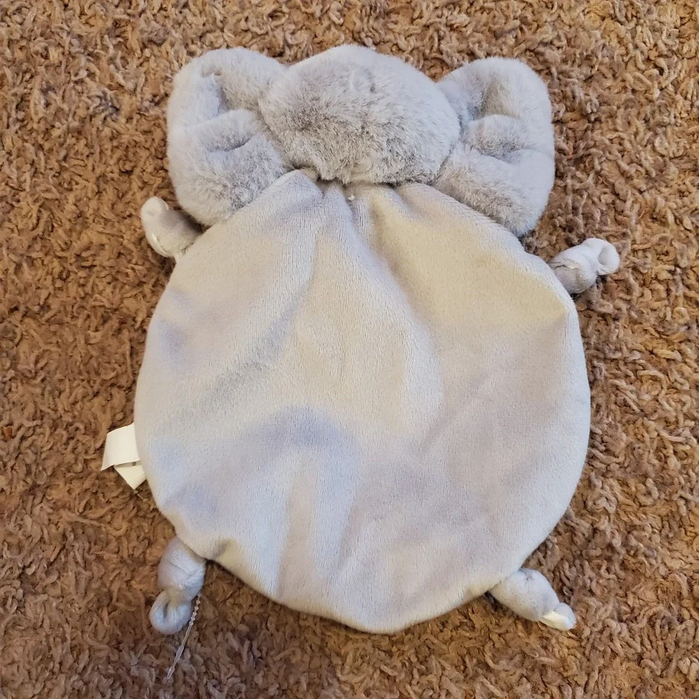 Bearington Baby Collection‎ Elephant Gray baby Lovey knotted Blanket Plush Satin